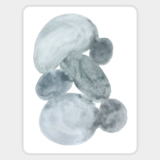 Blue Grey Stone Stack - Abstract Watercolor Minimalist Painting Magnet